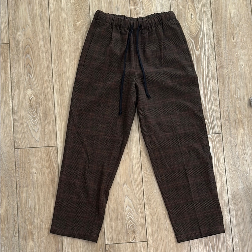 Babaton Dark Brown Plaid Joggers